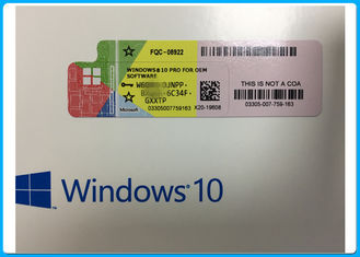 Favorable llave el 100% del OEM de la etiqueta engomada de la licencia del COA de Microsoft Windows 10 en línea activado