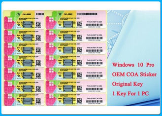 Toda la etiqueta engomada 32bit 64bit del COA de Lanugaue Windows 10 compatibles favorable en línea activa la licencia auténtica del OEM del COA X20